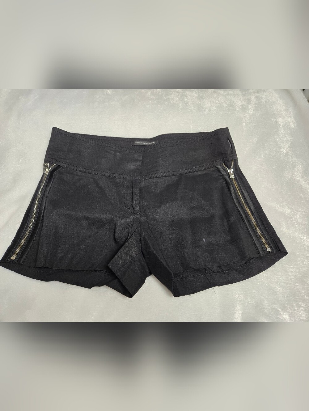 bebe Black Stretch Bike Shorts with Side Zip Detail